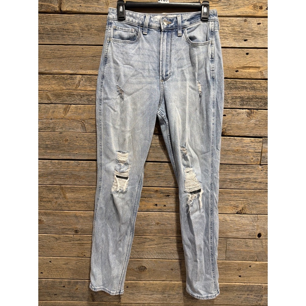 Hollister Jeans Women's Size 4R W 27R Ultra High Rise Mom Pants Distressed Denim